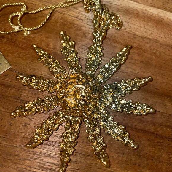 Rare Sascha Brastoff 24k Gold Electroplated Starburst Necklace - Picture 2 of 5